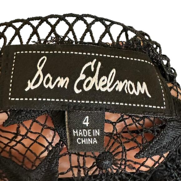 SAM EDELMAN Black Star Lace Mesh Sheath Mini Dress WOmen's Size 4 Cut Out - Picture 5 of 9